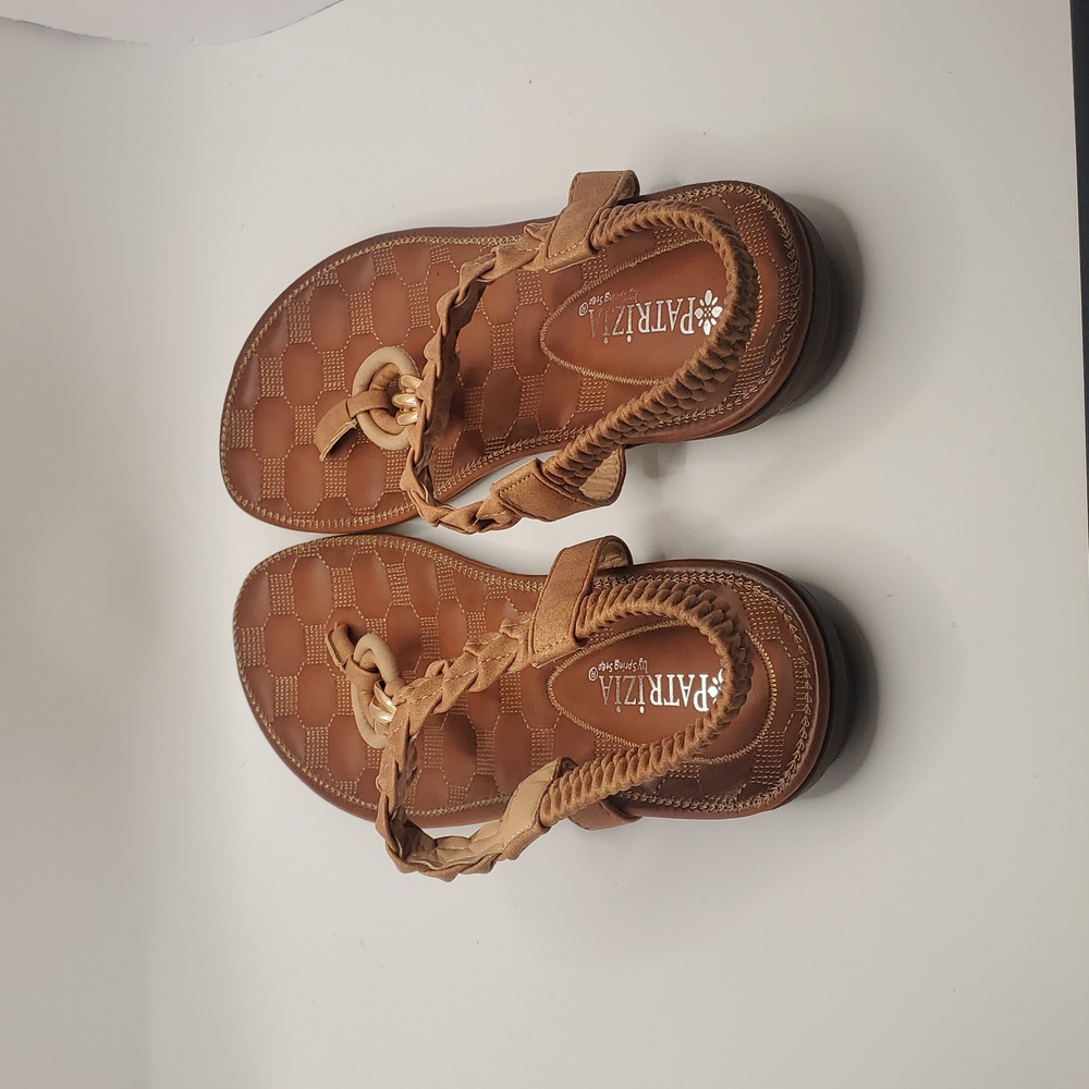 PATRIZIA Womens Sulda Brown T-Stap Braided Sandals Sz 8/39 By SpringStep, Beachy - Picture 3 of 12